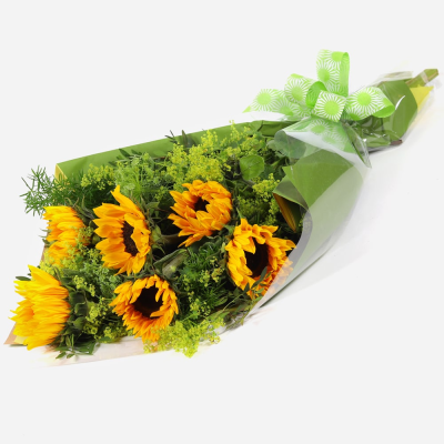 Sunshine Bouquet - Brighten any room with the radiant rays of this stunning sunflower bouquet. Presented in beautiful packaging, it's ideal for spreading joy and light.
